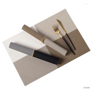 Bordslöpare paket med 4st placemat matmatta värmebeständig pvc placering tvättbar skrivbord topp dekorativa placemats 45x30 cm rektangel