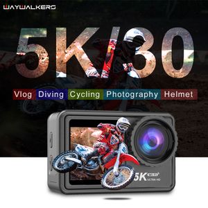 Wetterfeste Kameras 5K Action Kamera Sport Fahrrad Motorrad Helm Cam Videoaufnahme Stabilisator Unterwasser WiFi Camcorder Webcam Karosserie 4K 230825