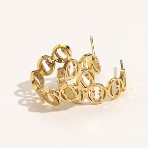 20 orecchini a cerchio stile designer lettera di marca orecchino a perno orecchini in oro di lusso accessori per gioielli da donna
