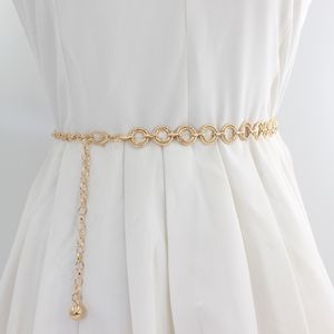 Waist Chain Belts Fashion Circle Metal Belt WomenS Gold Silver Waistband Hip Hop Style Dress Accessories Cinturon Mujer 230825