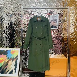 2023 Casaul Long Jackets Designer Женские траншеи Trench Coats Осень Бренд зеленые куртки высокая модная женская женская кот