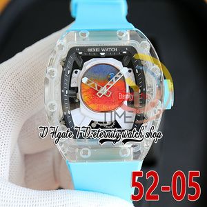 RRF 52-05 Japan Miyota NH Automatyczne męskie zegarek Crystal Transparent Case Mars Valles Marineris Dial Blue guma Pasek 2023 Super wersja Eternity WristWatches