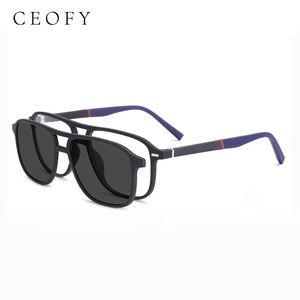 Mode-Sonnenbrillenrahmen Ceofy Herren-Brillenrahmen, modisch, zum Aufstecken, polarisiert, Markendesign, optische Myopie, verschreibungspflichtig, stilvoller Brillenrahmen 230825