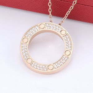 Designer necklace gold necklace women jewelry designers diamond Pendant Necklaces luxury silver Stainless Steel Circle Pendants Chain