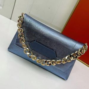 Novo estilo superior serpentina sacola tf bolsas aleta corrente de ouro designer bolsa feminina corss-bady sacos moda luxo crocodilo senhoras bolsa de ombro corrente larga 20cm