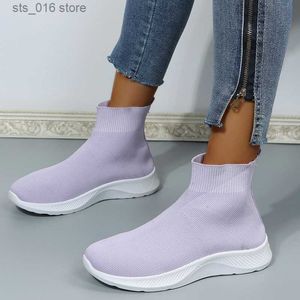 Women Sneakers Knit Dress Slip on Casual Breathable Comfy Vulcanized Shoes Platform Loafers Flats Sports Shoe Large Size 54ba