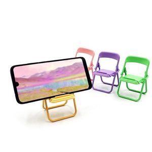 Masaüstü mini sandalye standı braketi sevimli tatlı yaratıcı dekoratif süslemeler olarak kullanılabilir katlanabilir tembel drama mobil akıllı telefon bebek tutucuları çocuk hediyeleri için