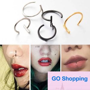 Kvalitet 1 PC Fashion Punk Style Fake Lip Piercing Nosring Body Accessories for Sexy Women Men