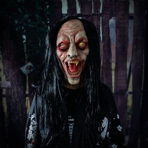 Party Masks Halloween Movie Mask Ghost Face Death Role Play Adult Clothing Cccessories Props Long Haired Female Scary Decor 230825