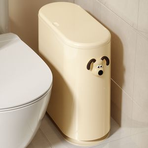 Lixeira de banheiro com tampa 4l cesta de papel oval tipo canpress tipo costurado lixo para uso doméstico 230825