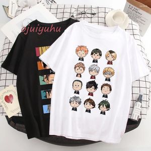 Męskie koszule unisex oya haikyuu shirt men anime grafika haruku tshirt bokuto kuroo shooo volleyball kreatywny t-shirt Mężczyzna