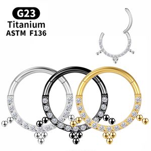 Piercing Nos Ring Brosket Tragus Daith Helix Titanium örhängen Sexig Helix Zircon G23 Septum labret Industriella kroppsmycken