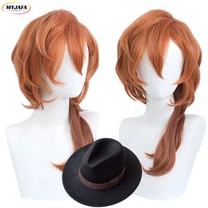 Cosplay Peruki naprawdę wysokiej jakości anime bungo bungo psy chuya nakahara chuuya cosplay peruka odporna na ciepło syntetyczne peruki włosy Cap 230826