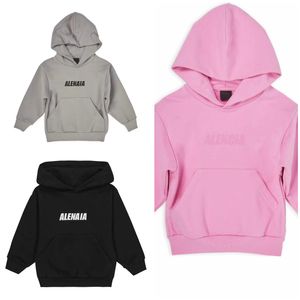 Kinder Hoodies Wave Sweatshirts Kleinkind Kapuzenpullover Designer Jungen Mädchen Streetwear Pullover Cola Paris Kleidung Lose schwarze Luxus gestreifte Buchstaben Tops Kleidung