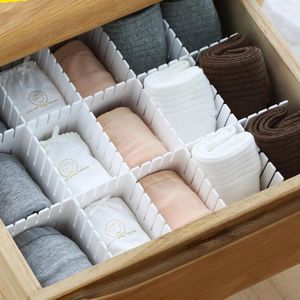 Clothing Storage 4pcs Drawer Dividers Plastic Organizer Flexible Dresser Separators For Kitchen Bedroom Office