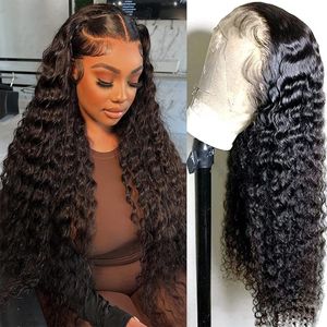 13x4 13x6 Deep Wave Frontal Wig Brazilian 4x4 5x5 HD spetsstängning peruk för kvinnor våta och vågigt 30 tum spetsfront peruk mänskligt hår