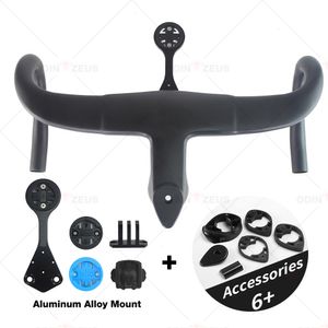 Компоненты велосипедных рулей Super Quality Ultra 1K Aero Full Carbon Fiber Road Bicycle Integrated Handle 380 400 420 440 Computer Mount Stand Deports 230825