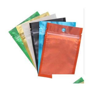 Packing Bags Wholesale One Side Clear Colored Resealable Zip Mylar Bag Aluminum Foil Smell Proof Pouches Jewelry Drop Delivery Offic Otmsx