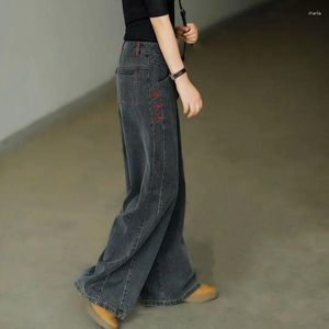 Frauen Jeans 2023 Breite Bein Frau Hohe Taille Hose Ausgestelltes Hosen Baggy Jean Große Koreanische Mode Kleidung Kleidung Denim hose