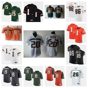 Miami Hurricanes Football Jersey 16 Stafford 96 Collins Acheampong 24 Malik Bryant 6 Damari Brown 31 Wesley Bissaainthe 13 Redding III 3 Jacolby George 32