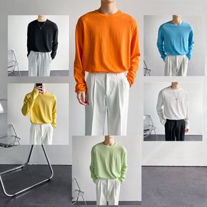 Men's T Shirts Summer Sunscreen Long-sleeved T-shirt Bright Color Hong Kong Style Six-color Thin Breathable Bottoming Shirt