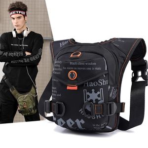 Waist Bags Men Waterproof Nylon Drop Leg Bags Thigh Hip Bum Belt Bag Waist Fanny Pack Boys Travel Riding Motorcycle Crossbody Shoulder Bags 230825