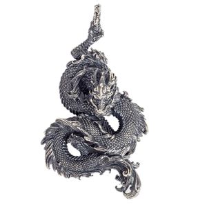 ネックレスBocai New Solid Real S SterlingSier Jewelry Retro Personory Good Luck Dragon Pendantスタイリッシュな男ペンダント