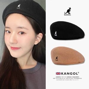 Kangol Wool Beret, 남성과 여성을위한 레트로 영국 스타일, 가을 겨울을위한 따뜻함, 인기있는 화가 모자