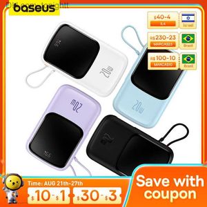 Baseus Power Bank Fast Charging with Built-in Cable Digital Display Battery Capacity 22.5W For Type-C Phone 20W For iPhone Q230826