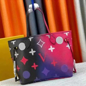 Fashion 2 pcs set Shopping Bags Women Luxury Gradient Handbags Designer Beach Cross Body Bag Shoulder Large Tote With coin purse High Quality Bags
