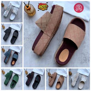 Classical Platform Designer Slide Slippers Sandals Flat Summer luxury Slides for Men Women Rubber Leather Loafers Ladies Fashion Sliders Scuffs Sanda Size EU36-45