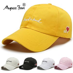 Top Cap Heart Mektup İşlemeli Beyzbol Kapağı Yaz Erkekler Katı Unisex Sunhat Sonbahar Spor Hip Hop Hat Casquette 230825