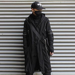 Men's Trench Coats Unisex Wizard Cape Cloak Fake two Jacket Windbreaker Gothic Punk Streetwear Long clothes Function Hoody 230825