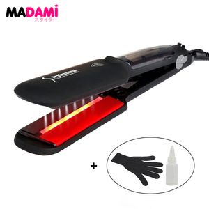 Hair Straighteners Professional Infrared Steam Straightener Tourmaline Ceramic 2 Inches Vapor Flat Iron Recover Damged Styling Tools 230825