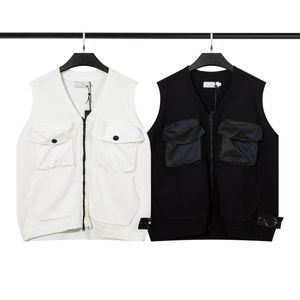 Designer colete duplo zíper solto colete camisola colete masculino e feminino sem mangas colete de malha moda rua