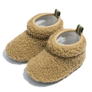 First Walkers 2022 New Baby Shoes Booties Baby Boy Girl Shoes Warm Fluff Anti-slip Soft Sole Newborns First Walkers Infant Brown Crib Shoes L0826