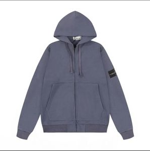 Designer clothing autumn and winter solid color hooded cardigan zipper hoodie loose casual sports men's and women's coat