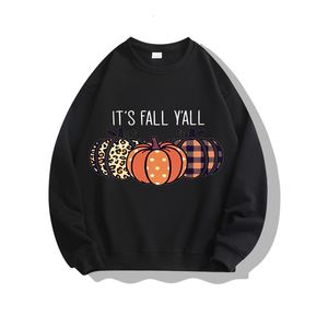 Felpe con cappuccio da uomo YRYT Autunno e inverno Zucca di Halloween Felpa con cappuccio stampata inglese Girocollo T-shirt a maniche lunghe Abbigliamento donna 230825