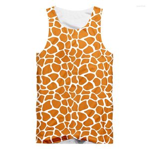 Men's Tank Tops IFPD EU Size Vest Men Gyms 3D Print Giraffe Stripes Casual Plus 6XL Costume Unisex Summer Sleeveless Shirt