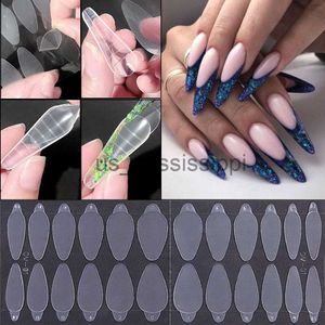 False Nails 24pcs French Forma Dual Sticker Nail Tools Silicone French Line for Dual Forms False Tips UV Nail Gel System Extension Mold KEOM x0826