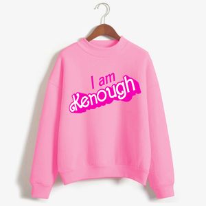 Felpe con cappuccio da uomo Felpe I Am Kenough Stampa Autunno Inverno Streetwear Donna / uomo Moda Pullover Abiti larghi Felpa Hip Hop Felpe con cappuccio rosa 230825