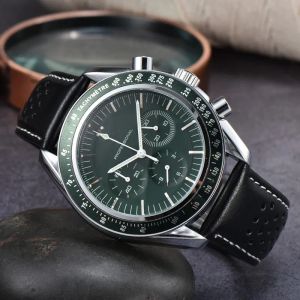 Omeg Bilek Erkekler İçin Saatler 2023 Yeni Erkek Saatler Tüm Dial Work Quartz İzle Yüksek Kalite Üst Lüks Marka Kronograf Saati Erkek Moda Aksesuarları Deri Kemer 6868