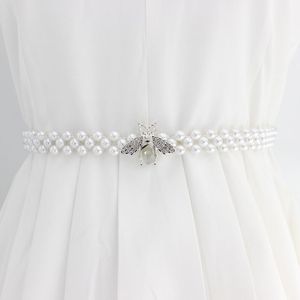 Cintura elastica per decorazione abito alla moda con catena in vita con perle di diamanti d'acqua da donna