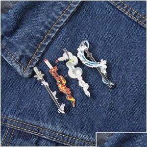 Pins Broschen Dämon Emaille Pins Benutzerdefinierte Anime Messer Broschen Revers Abzeichen Cartoon Schmuck Geschenk Für Fans Freunde 15 Farben Sammlung Dr Dhbgs