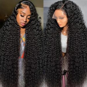13x4 13X6 Transparent Lace Front Human Hair Wigs Brazilian Deep Wave 4X4 Lace Closure Wig Wet and Wavy Water Curly Glueless Wig