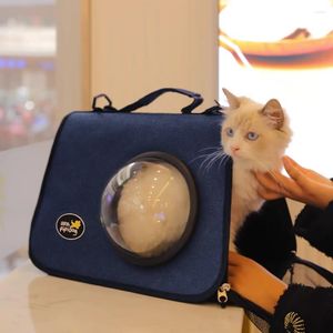 Portadores de gatos portátil gatos transportar saco espaço viagem ao ar livre respirável cães mochila saída mala para gato suprimentos para animais de estimação