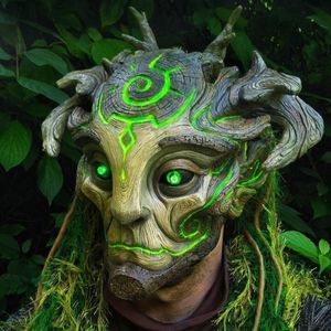 Parti Maskeleri Cadılar Bayramı Korku Maskesi 3D Gerçeklik Tam Orman Saju Cosplay Elf Elder Korkunç Masquerade Fun Prop 230825