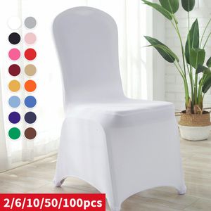 Chair Covers 2 6 10 50 100Pcs Wedding Spandex Stretch Slipcover for Restaurant Banquet el Dining Party Universal Cover 230825