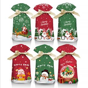 Christmas Decorations Xmas Decoration 50pcs Christmas Present Bag Candy Dragee Gift Bag Christmas Decoration for Home Noel Christmas Wrappping Holders 230825