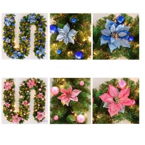 Christmas Decorations 2.7m Illuminated Christmas Garland LED Light Rattan Berries Pine Cones Garlands Decoration for Doors Trees Fireplaces Wall 230825